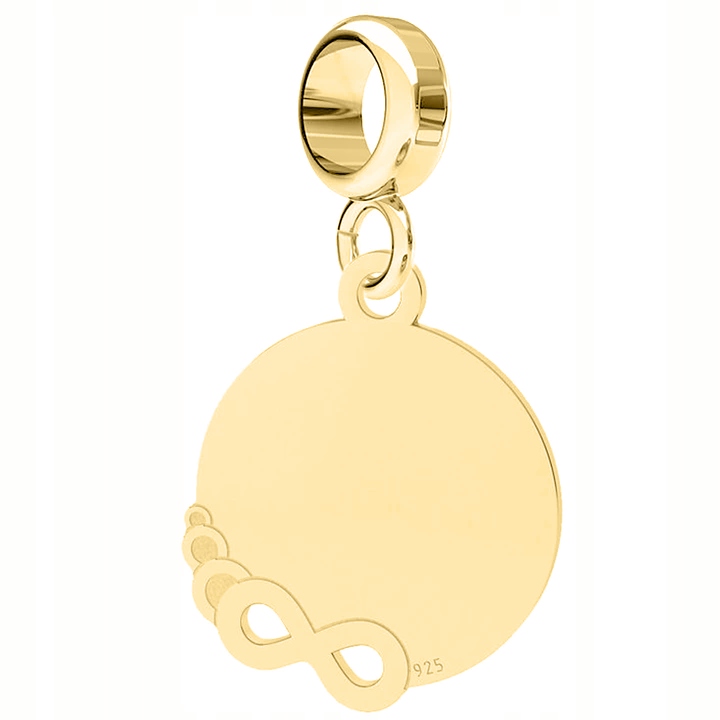 Charms Zlatý kulatý plech Nekonečno Kolečko Láska Stříbro 925