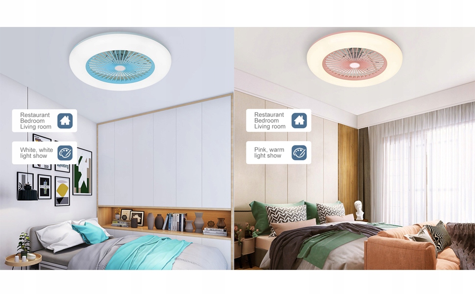 LAMPA SUFITOWA Z WENTYLATOREM PLAFON LED 3 PRĘDKOŚCI REGULACJA JASNOŚCI Rodzaj gwintu zintegrowane źródło LED