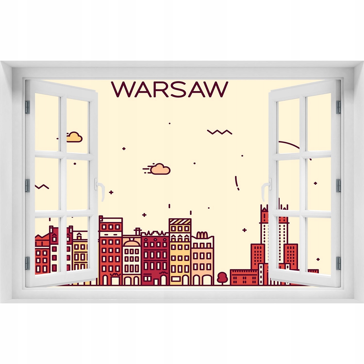 

Fotoobraz Naklejka ścienna 3D Okno Warszawa Polska