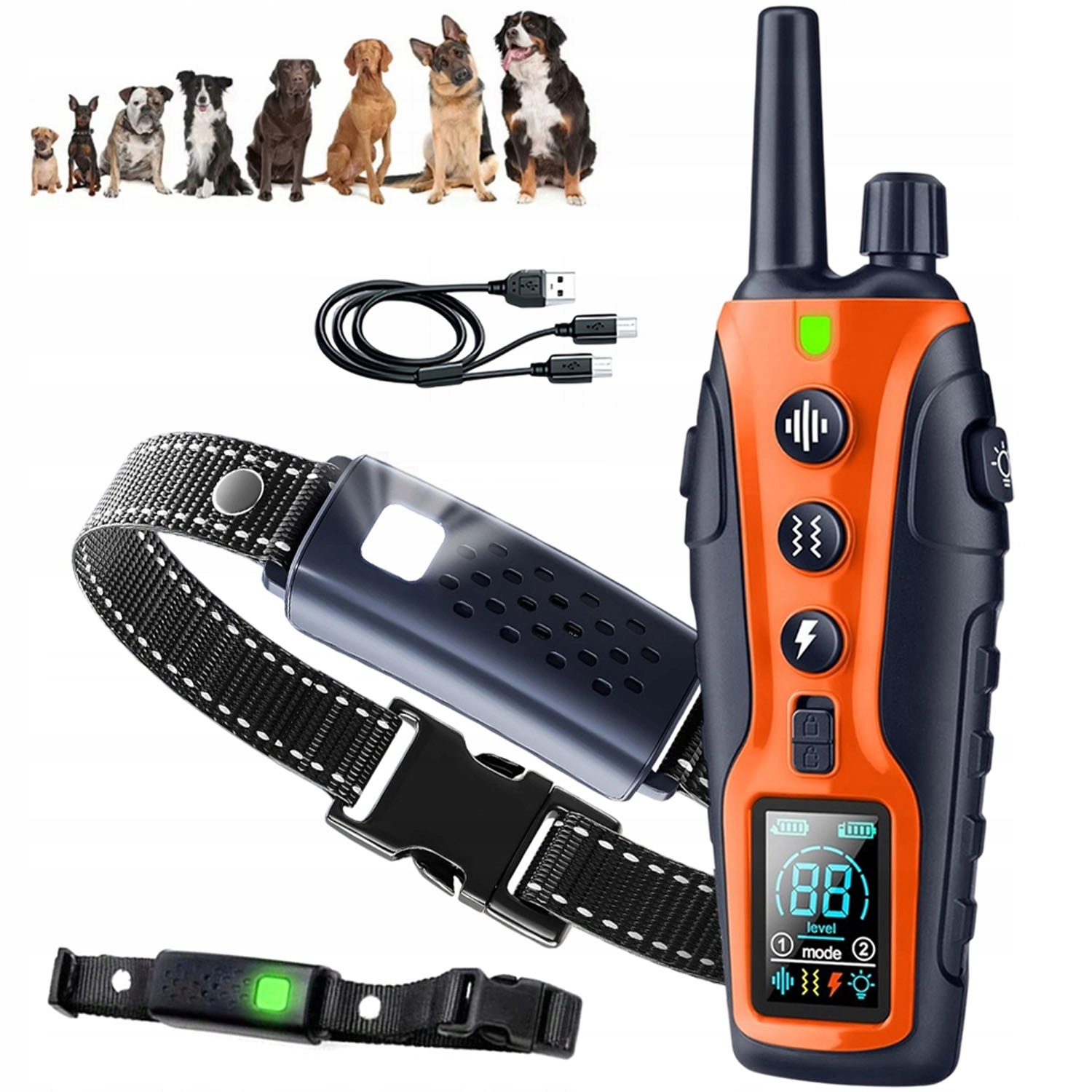 Levně Inteligentní výcvikový obojek pro psa Led 3 režimy korekce nabíjení přes Usb