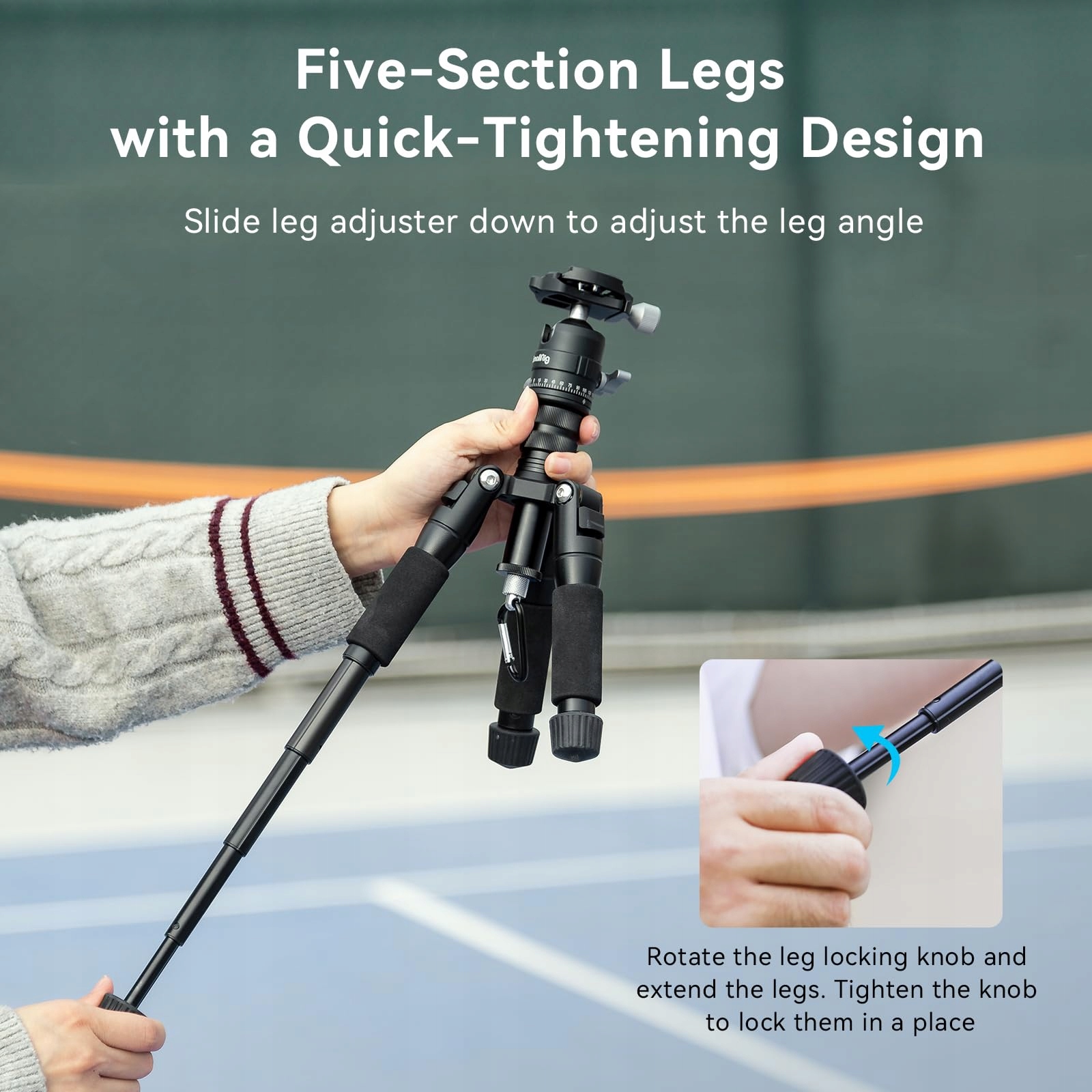 SMALLRIG 52cm Mini Tripod with 360° Head for Canon Sony Nikon Cameras — miniatura 5