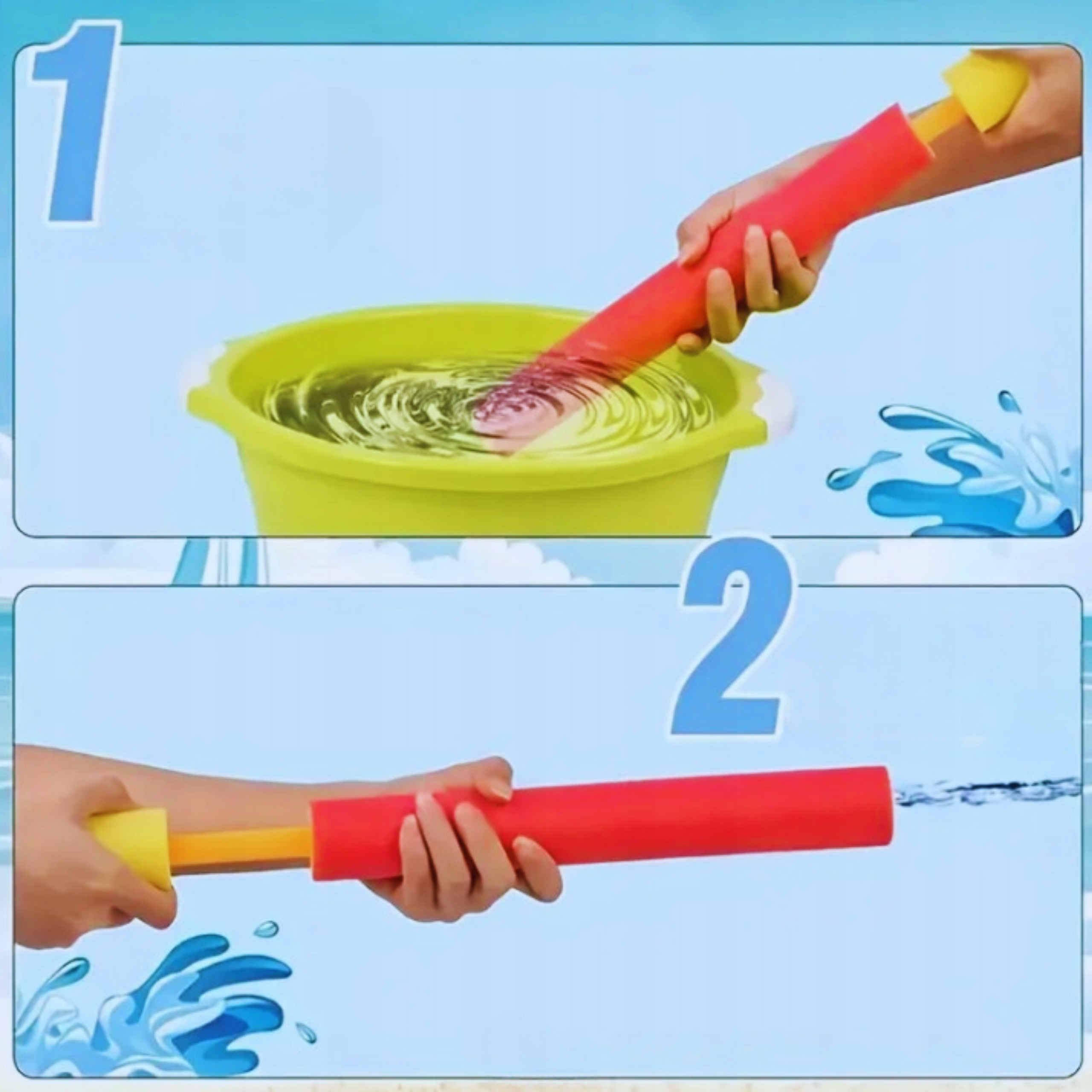 SIKAWKA POMPKA NA WODĘ PISTOLET NA BASEN TUBA DŁUGA XXL ZABAWKA WODNA POMPA Wiek dziecka 3 lata +