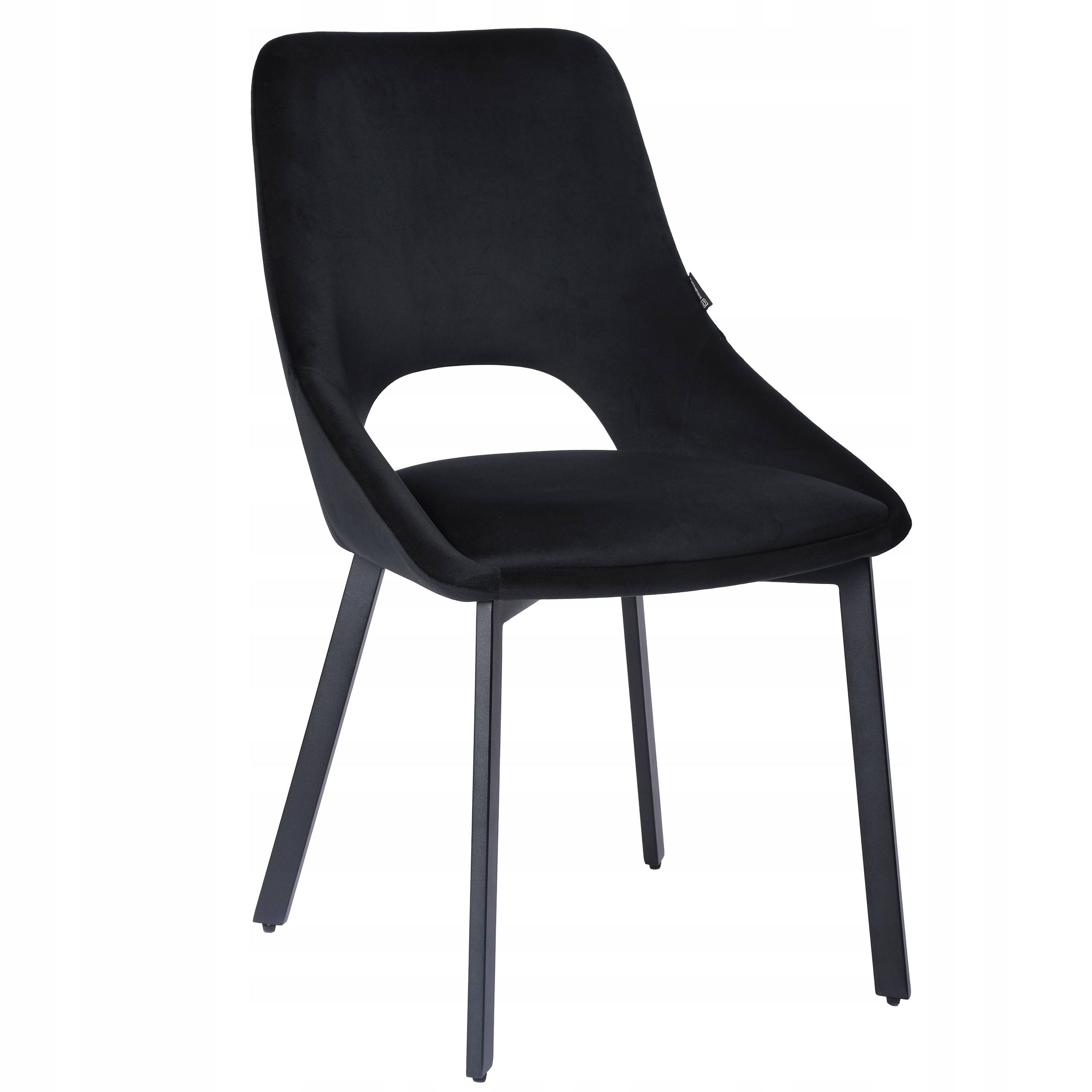 Krzesło tapicerowane welurowe czarne do salonu, jadalni i kuchni Lumo