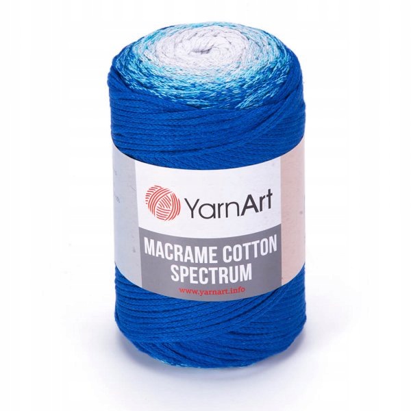 YarnArt Macrame Cotton Spectrum 1312 modrý 4 x 250 g provázek sada