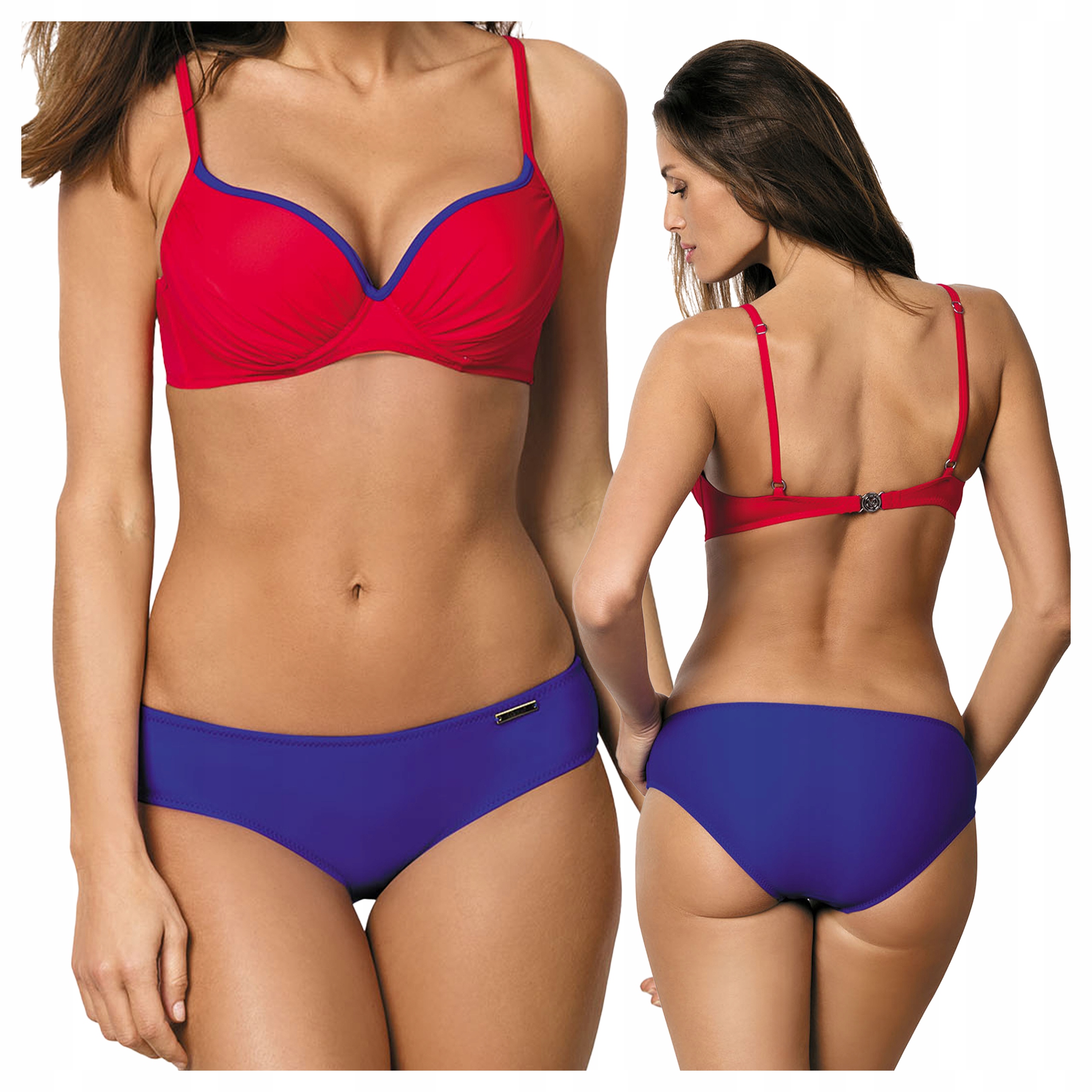 Dvoubarevný plavkový kostým Košíčky Push-up Melody M-357 S Malina