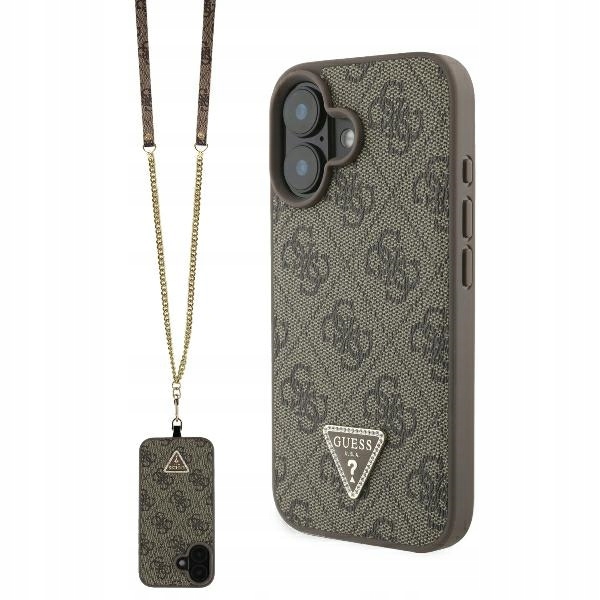 Pouzdro Guess pro iPhone 16, obal popruh na krk, ramenní popruh, popruh zadní kryt Řetízek