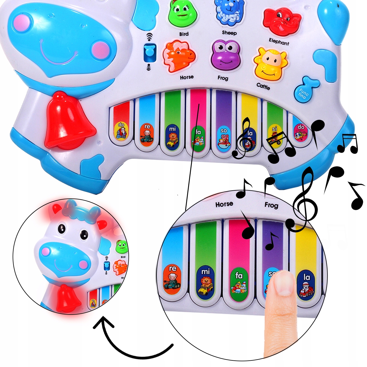 ORGANKI PIANINKO ZWIERZĄTKA KRÓWKA DLA DZIECI EDUKACYJNE INTERAKTYWNE Rodzaj pianinko