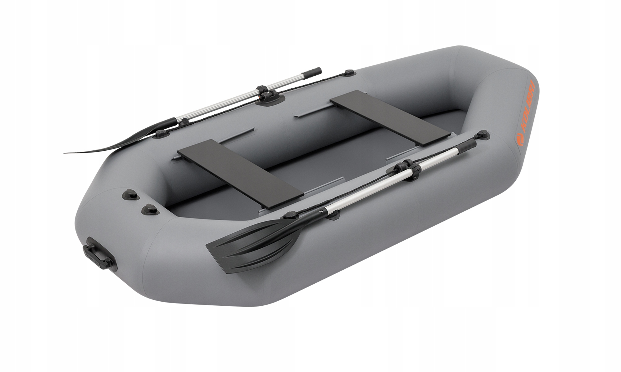 Ponton Kolibri K-260TL z podłogą rolowaną pawężą listwą odbojową ciemnoszar