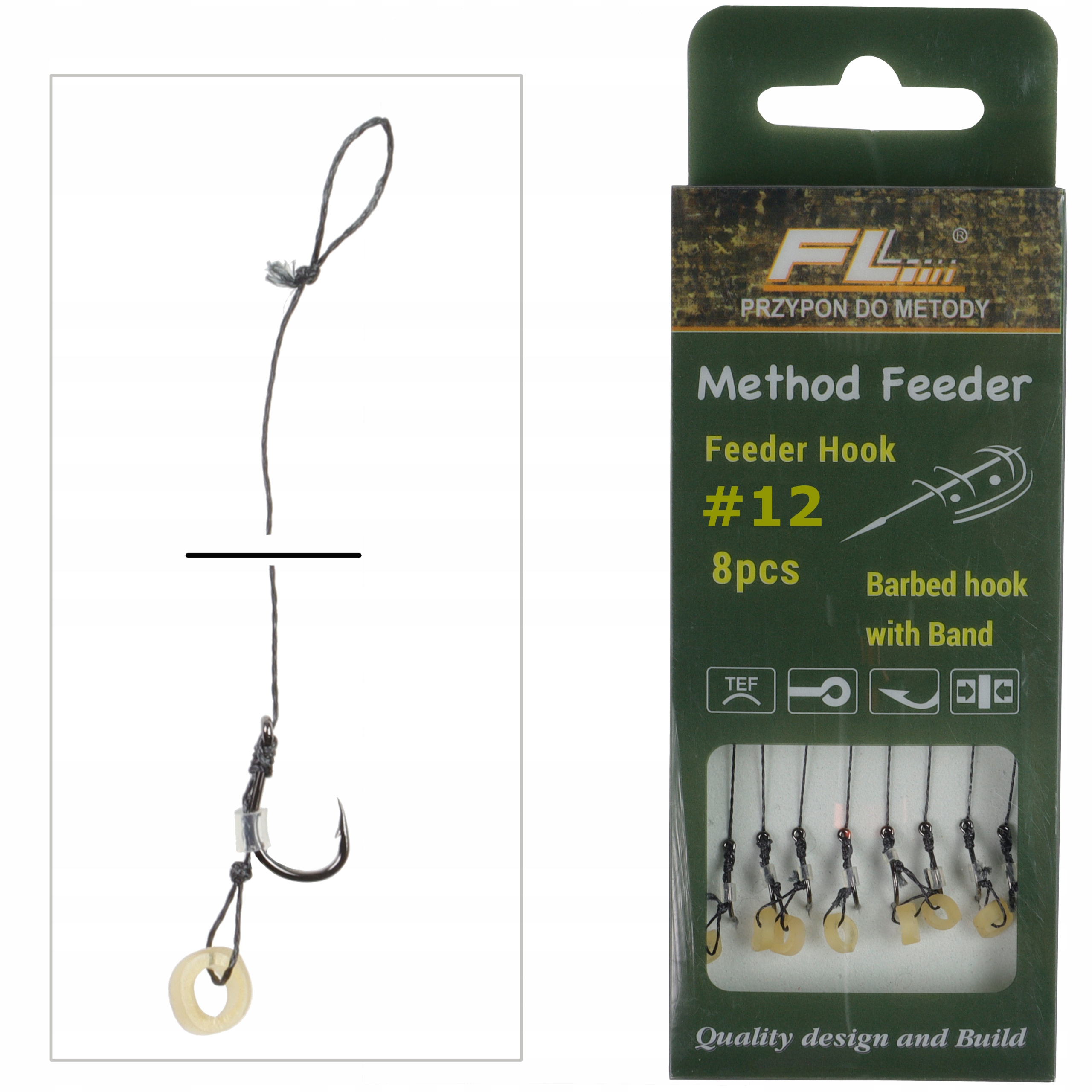 

Przypon haczyki Method Feeder 12 gumka plecionka