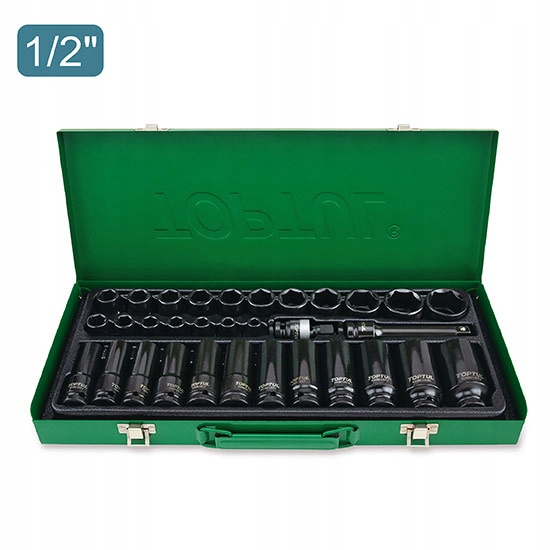 Nasadki Udarowe 1/2" Długie 12-32 MM I Krótkie 8-32 MM 32EL Cr-mo Toptul