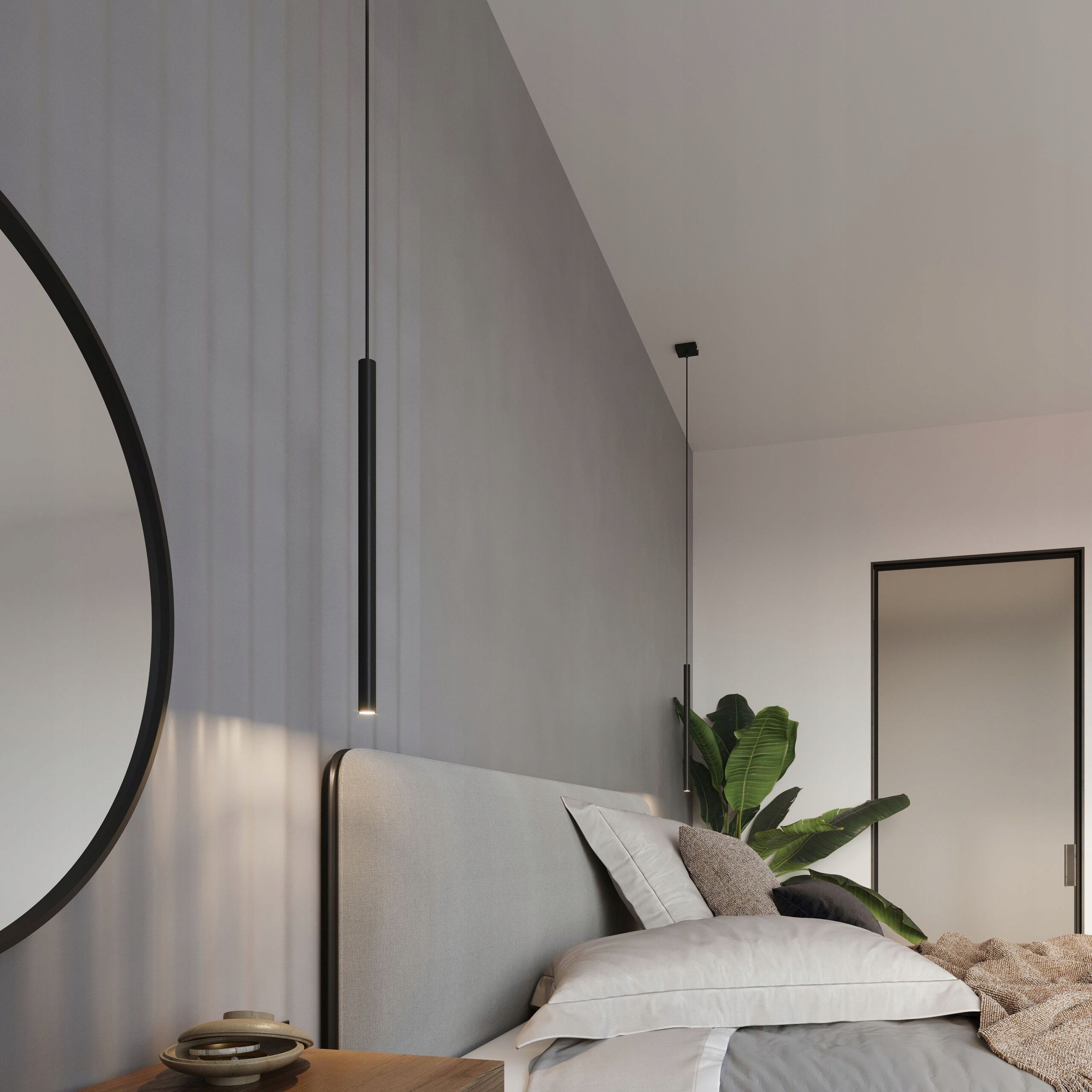 Lampa wisząca PASTELO tuby czarne smukłe loft 3P Szerokość produktu 30 cm