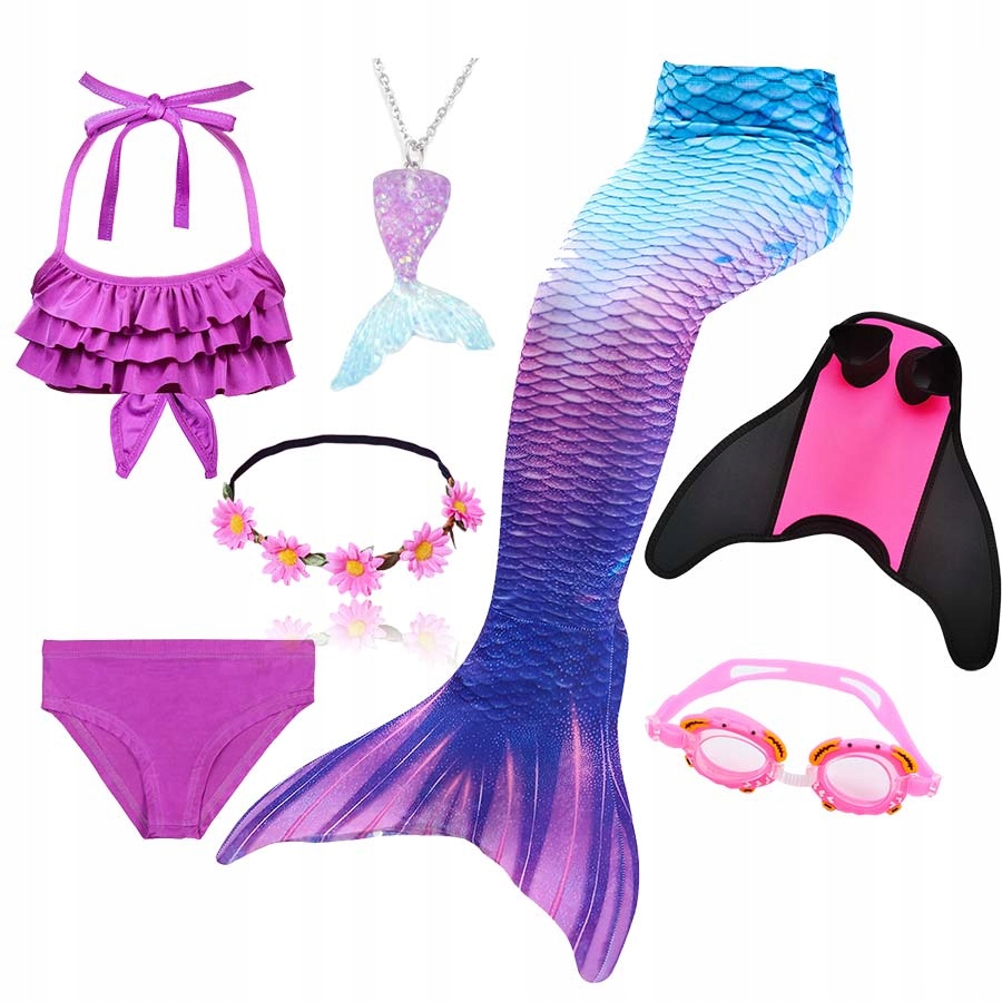 STRÓJ KĄPIELOWY OGON SYRENY ARIEL ZESTAW 6EL-130