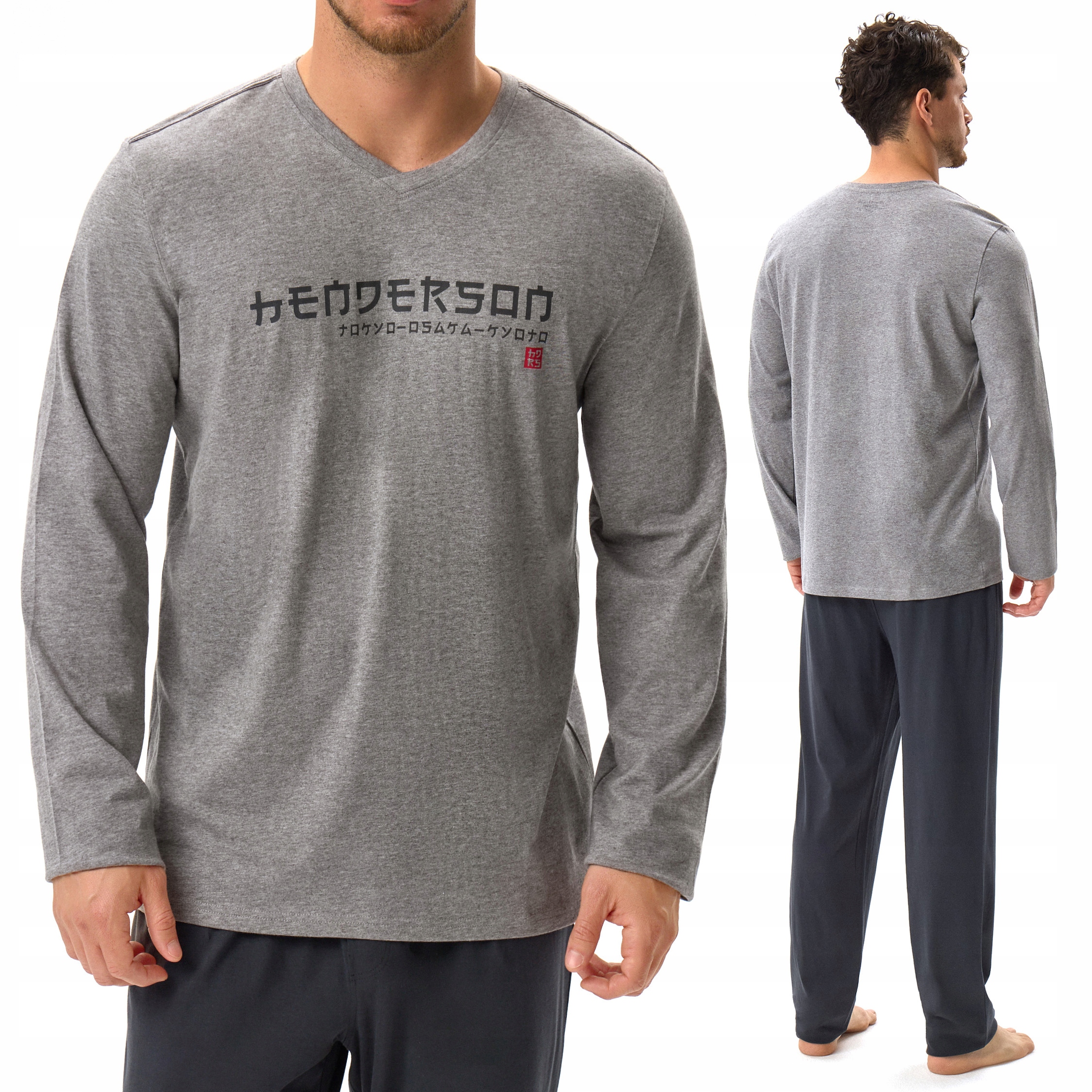 Pánské bavlněné pyžamo s dlouhým rukávem Henderson Japan M