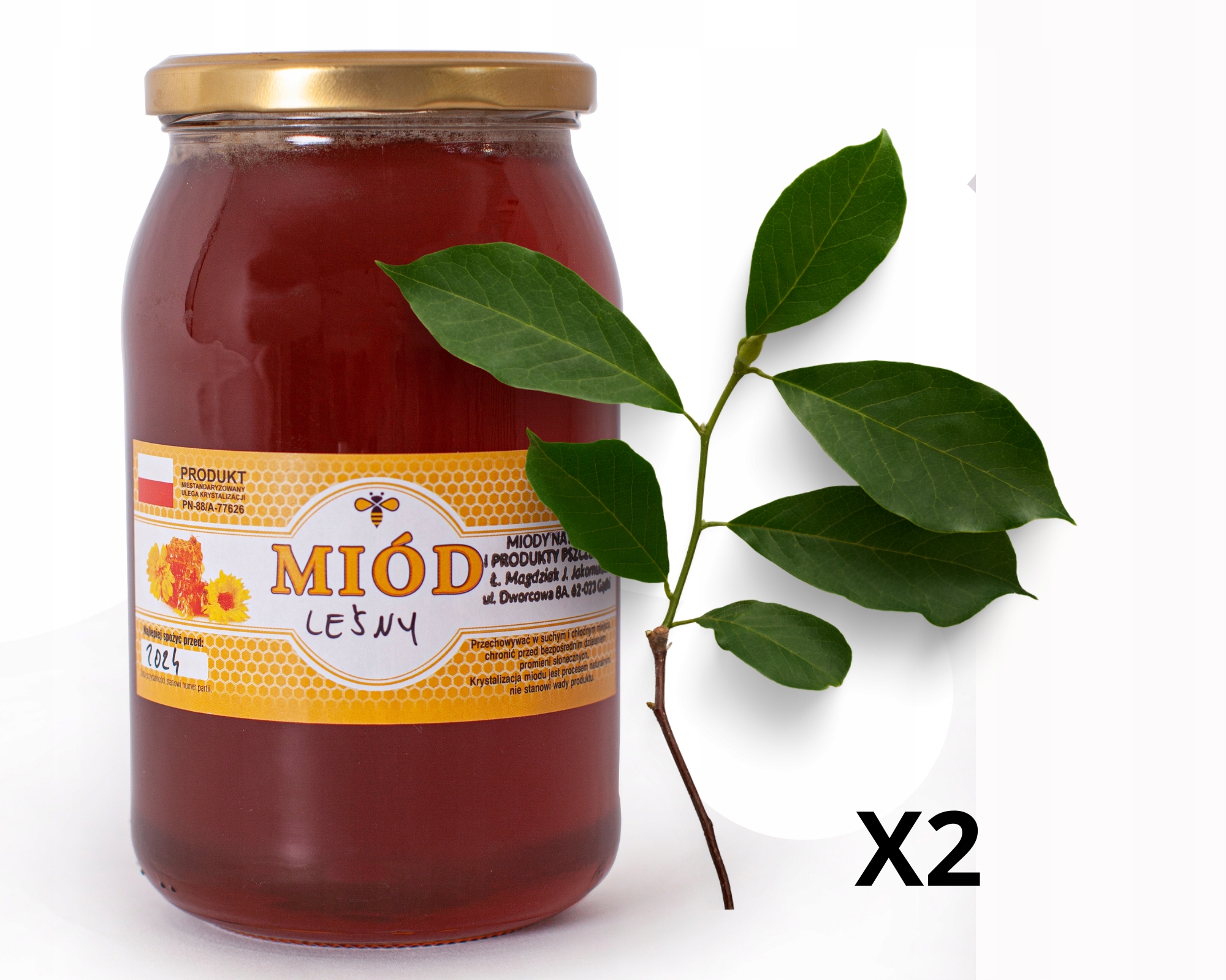 Lesní med 2x 1KG, listnatý a mnohokvětý