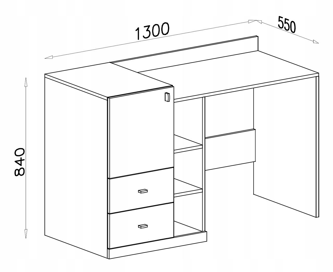 meble TABLO T9 biurko nauki dzieci szuflady szafka Kolor mebla wielokolorowy