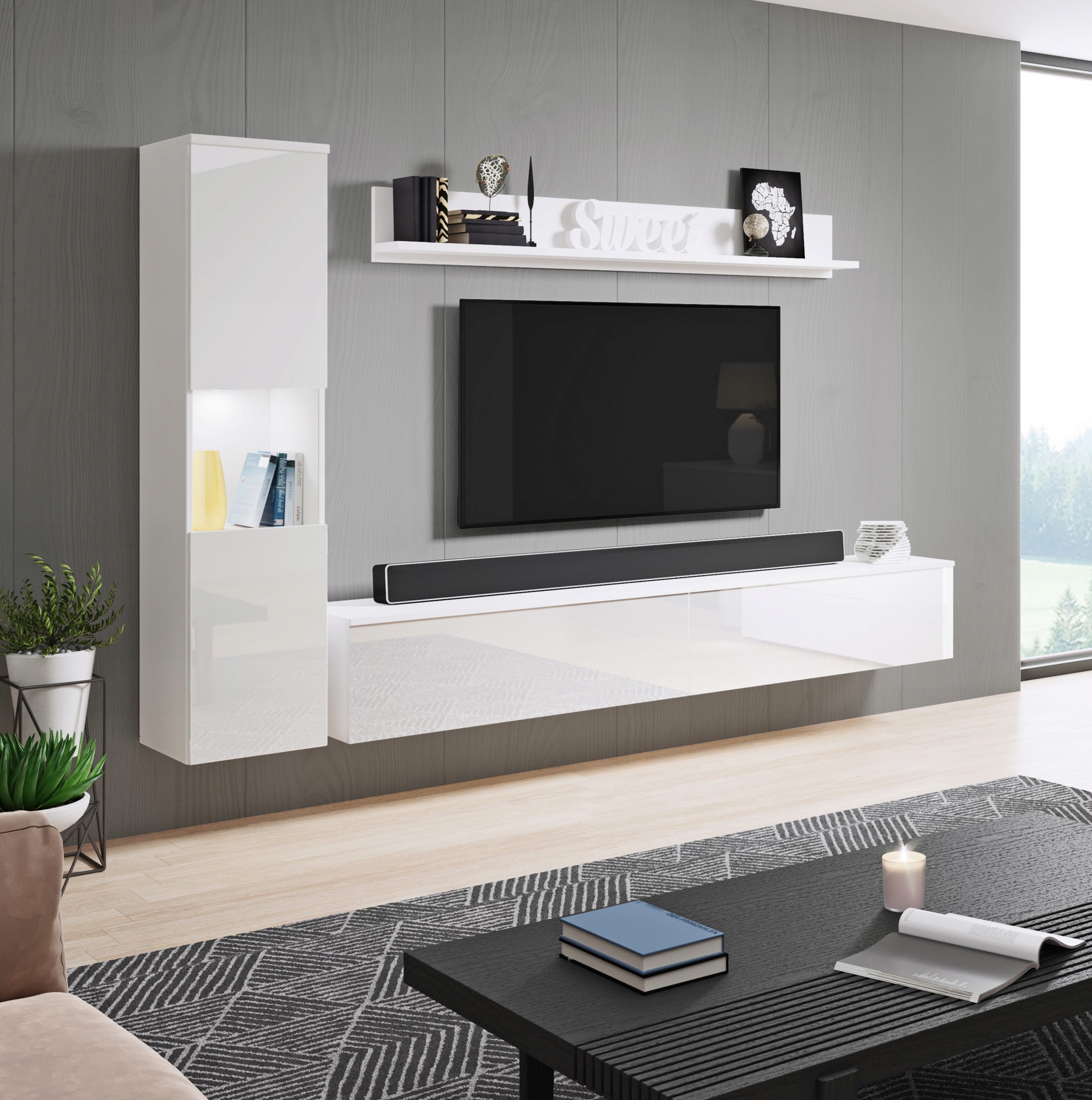 Meblościanka PARIS Zestaw Mebli Dąb Wotan Liczba elementów w zestawie 3