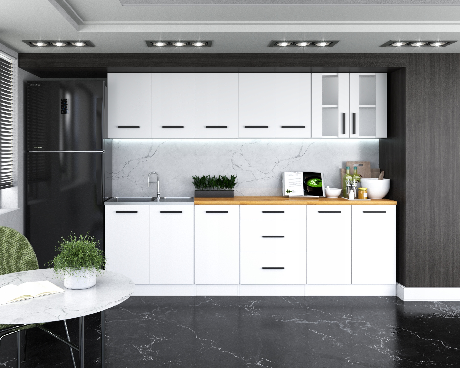 Meble kuchenne Zestaw mebli kuchennych Kuchnia REMO 2.6 m RÓŻNE KOLORY Liczba elementów w zestawie więcej niż 10