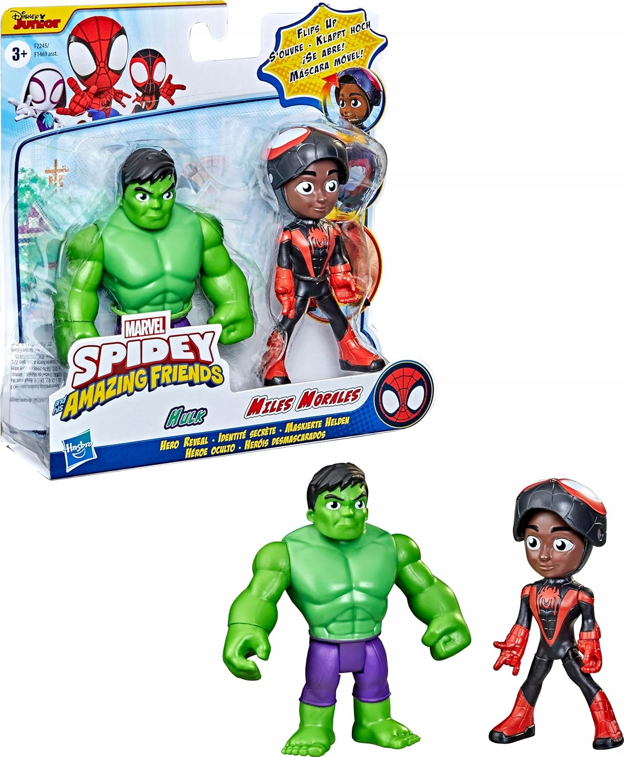 HASBRO figurki HULK i MILES MORALES SPIDER-MAN Spidey i super kumple F2245