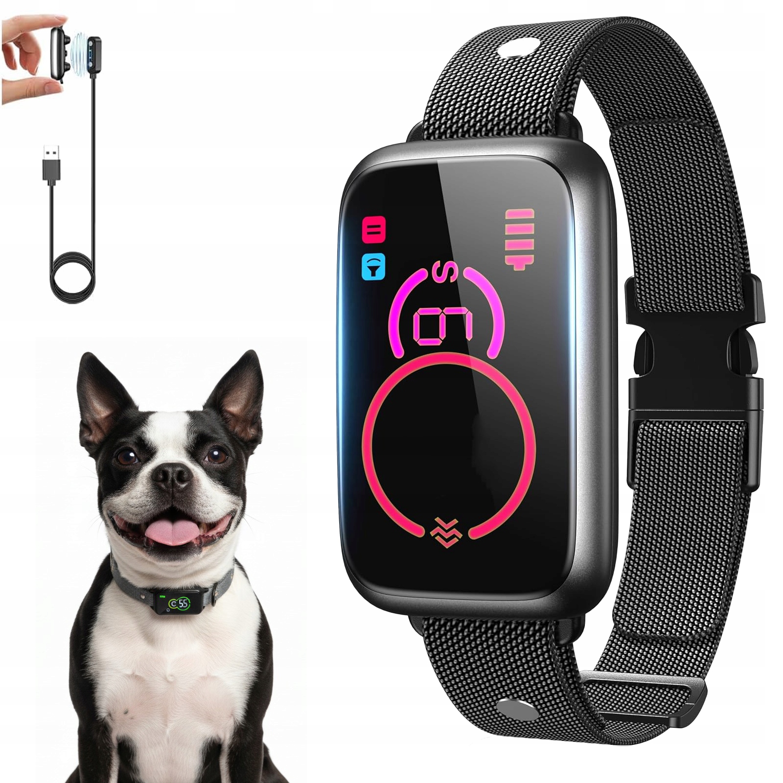 Levně Inteligentní Protištěkací Obojek Pro Psa Trénink Voděodolný IP67