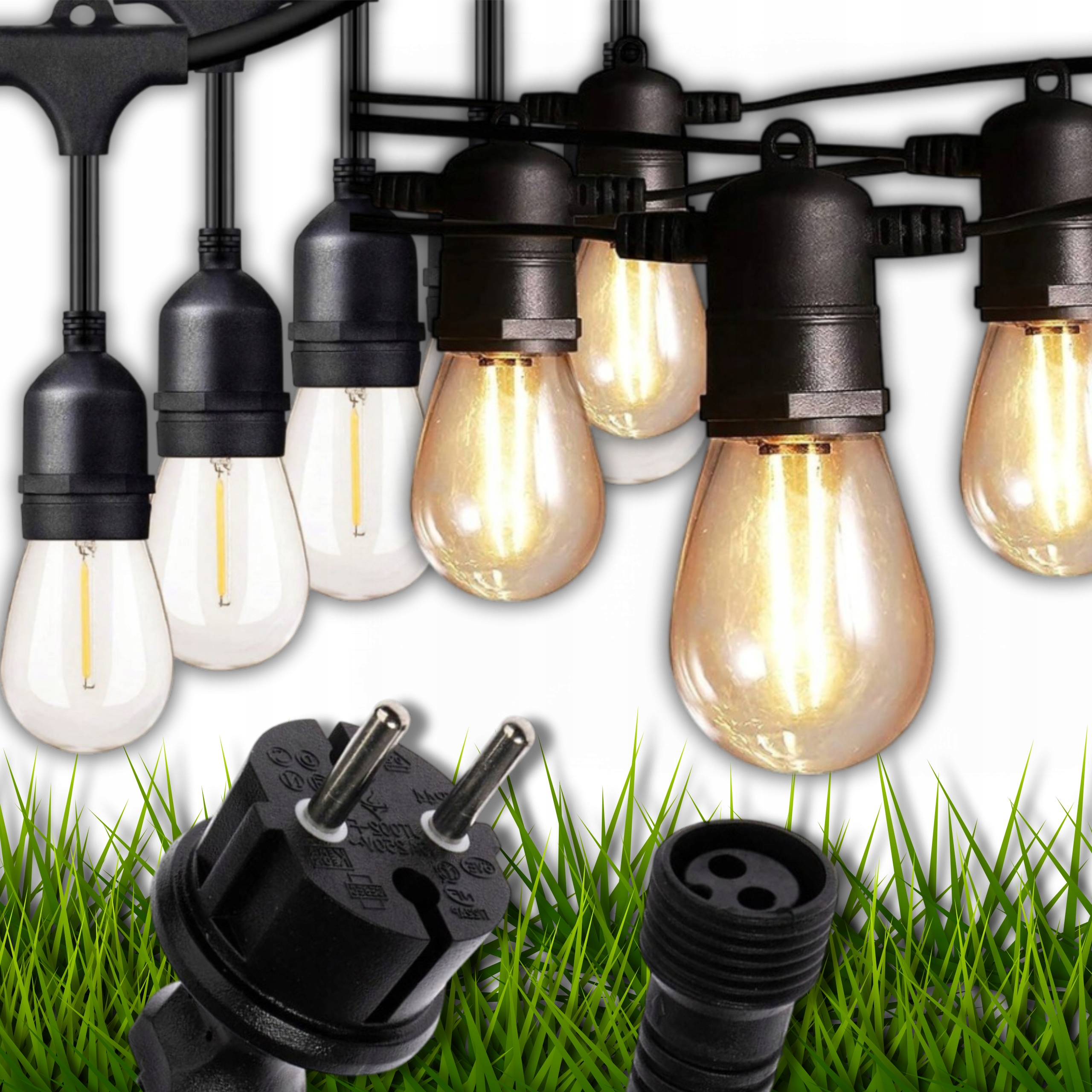 Venkovní Zahradní Světelné Lampy Síťová Girlanda 20 M Žárovky 20 Led