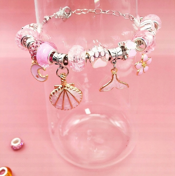 ZESTAW DO ROBIENIA BRANSOLETEK NASZYJNIKÓW DLA DZIECI PREZENT KORALIKI Szerokość produktu 10 cm