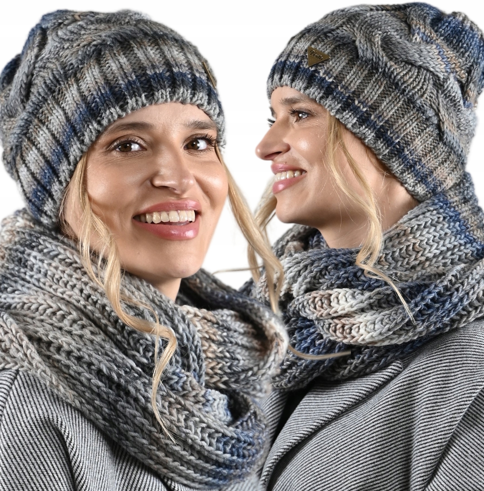 Polský komplet Čepice Nákrčník Tunel Šála Barvy Dámský set s Vlnou módní