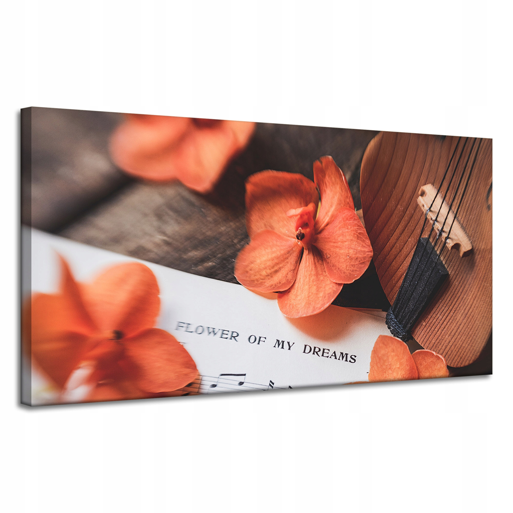 Obraz na plátně Hudba Noty Housle Květiny 120x60