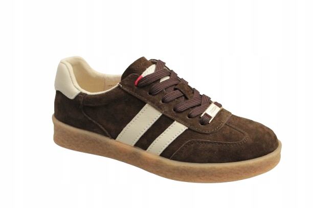 Polobotky Tenisky Goodin GD-XW-1018 vel.36 Tmavě hnědá Káva Semišová kůže