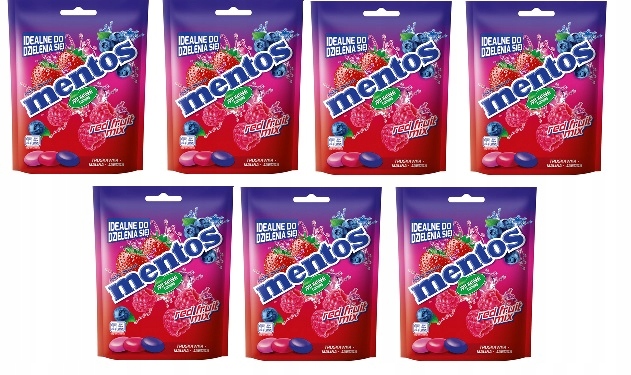 Levně 7 x 160 g Mentos bonbóny s příchutí červeného ovoce Karton