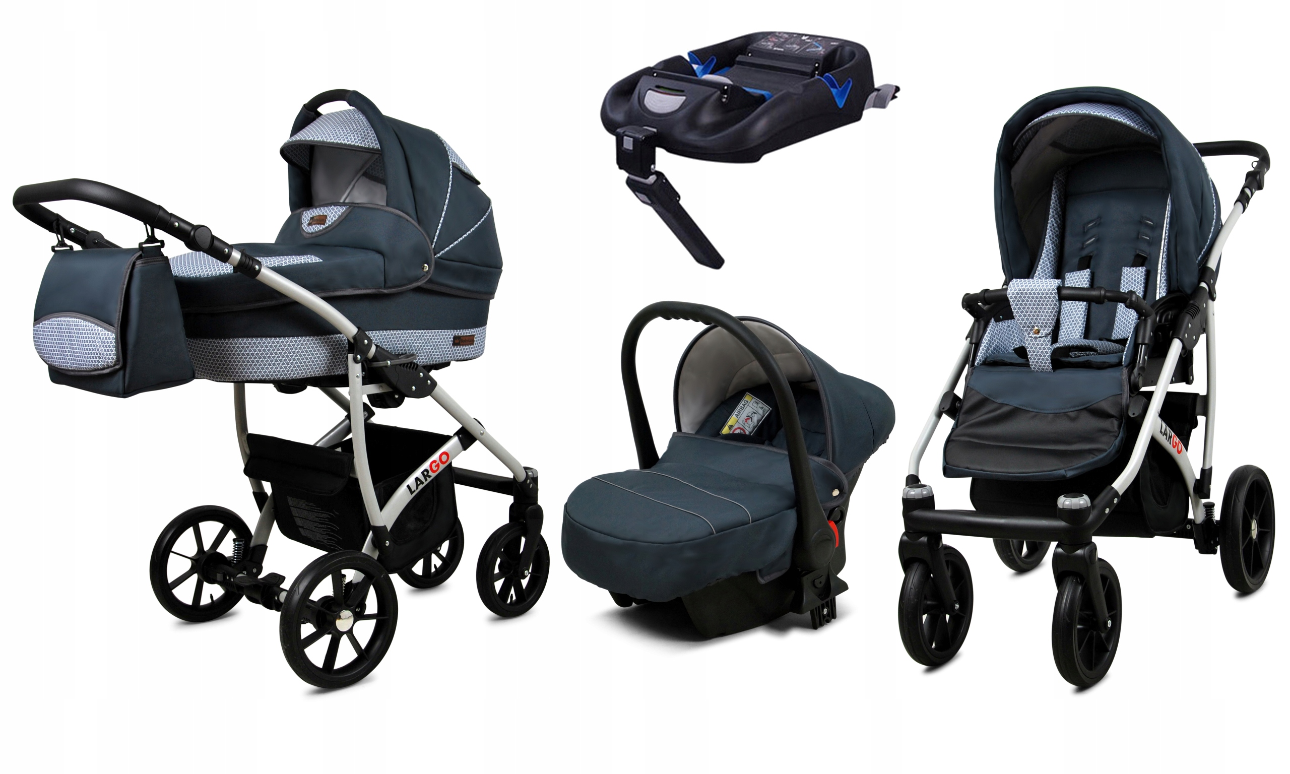 

Wózek Dziecięcy Largo 4w1 Aluminium Baza Isofix