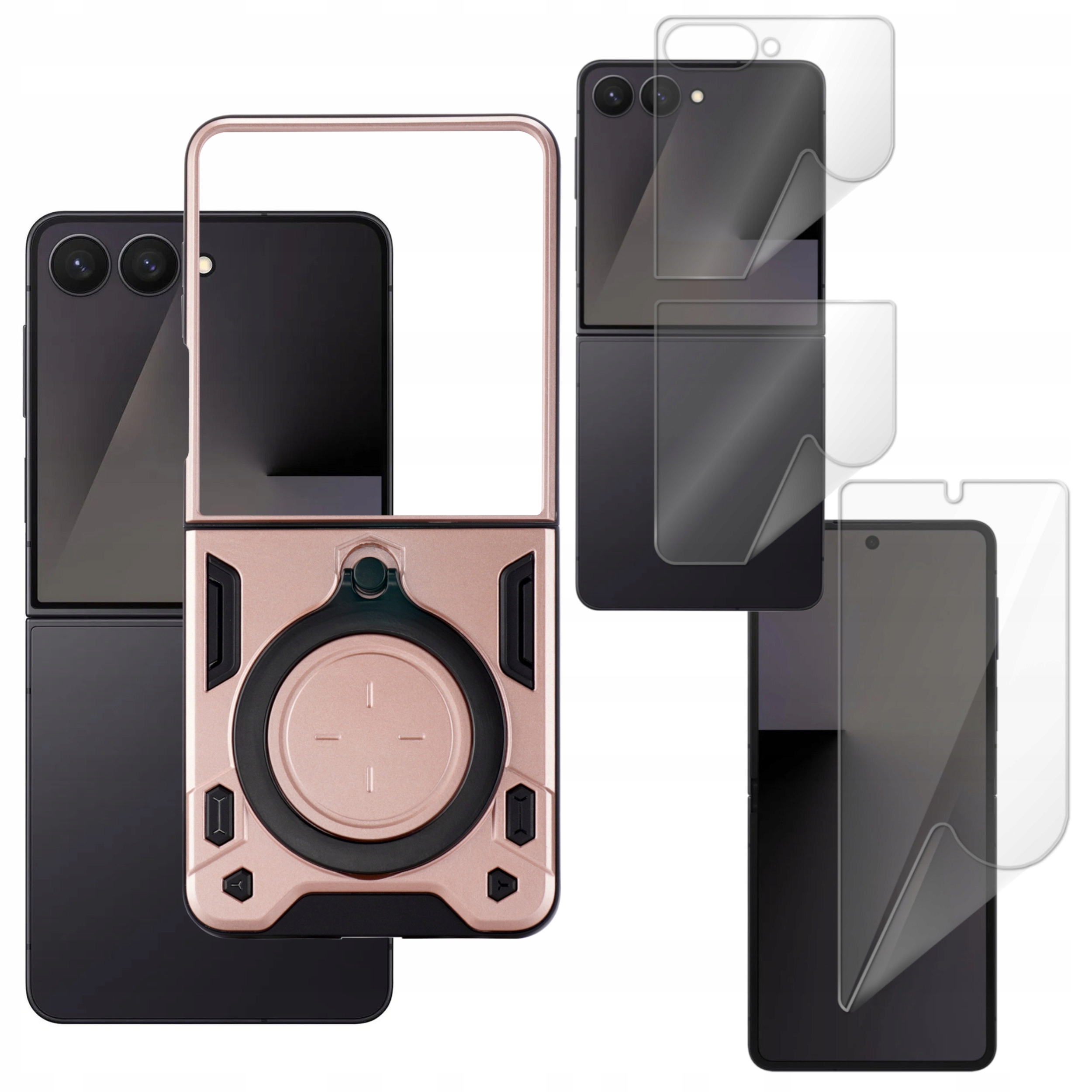 Etui do Samsung Galaxy Z Flip7 Case Pancerne Magnetic różowe i Hydrogel