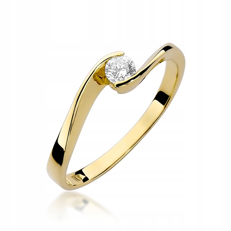 Prstýnek 585 s briliantem 0,13 ct Zlato, certifikát