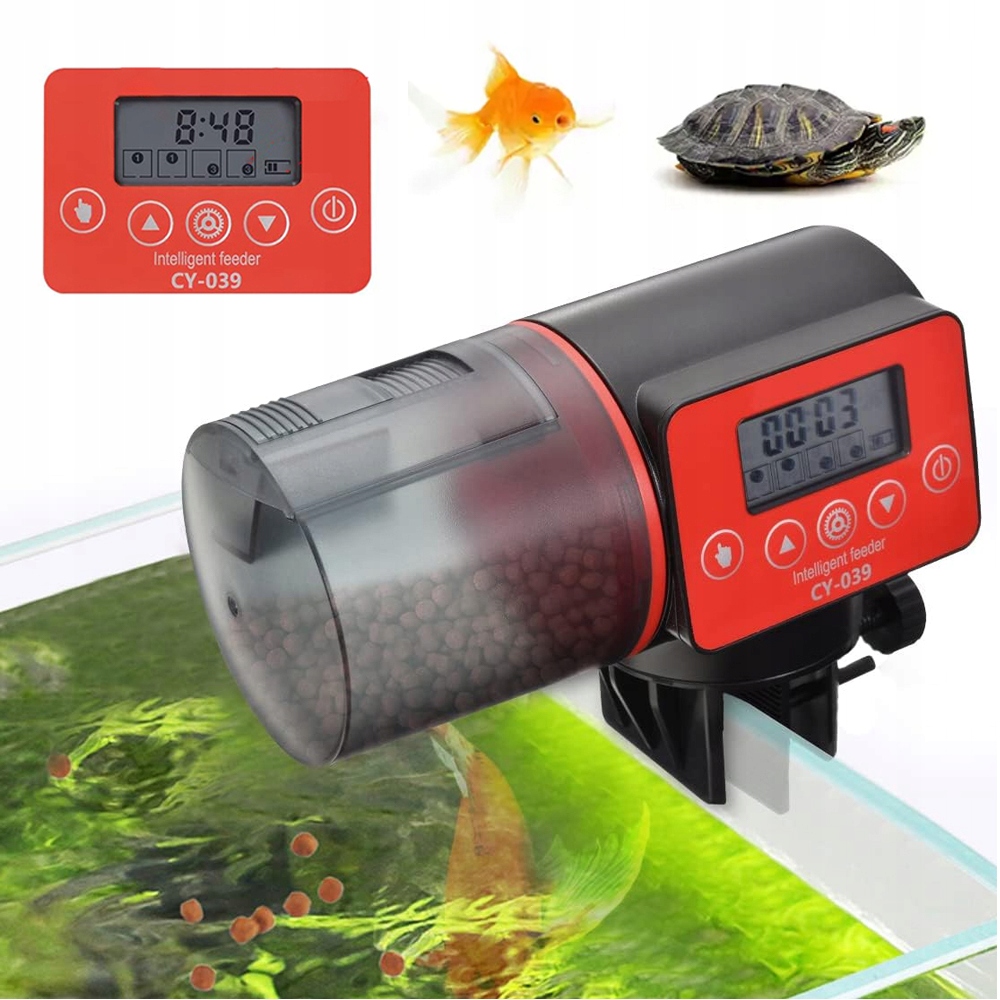 Levně Krmítko Pro Ryby A Želvy Automatické Akvarijní Krmítko 200 ML S LCD