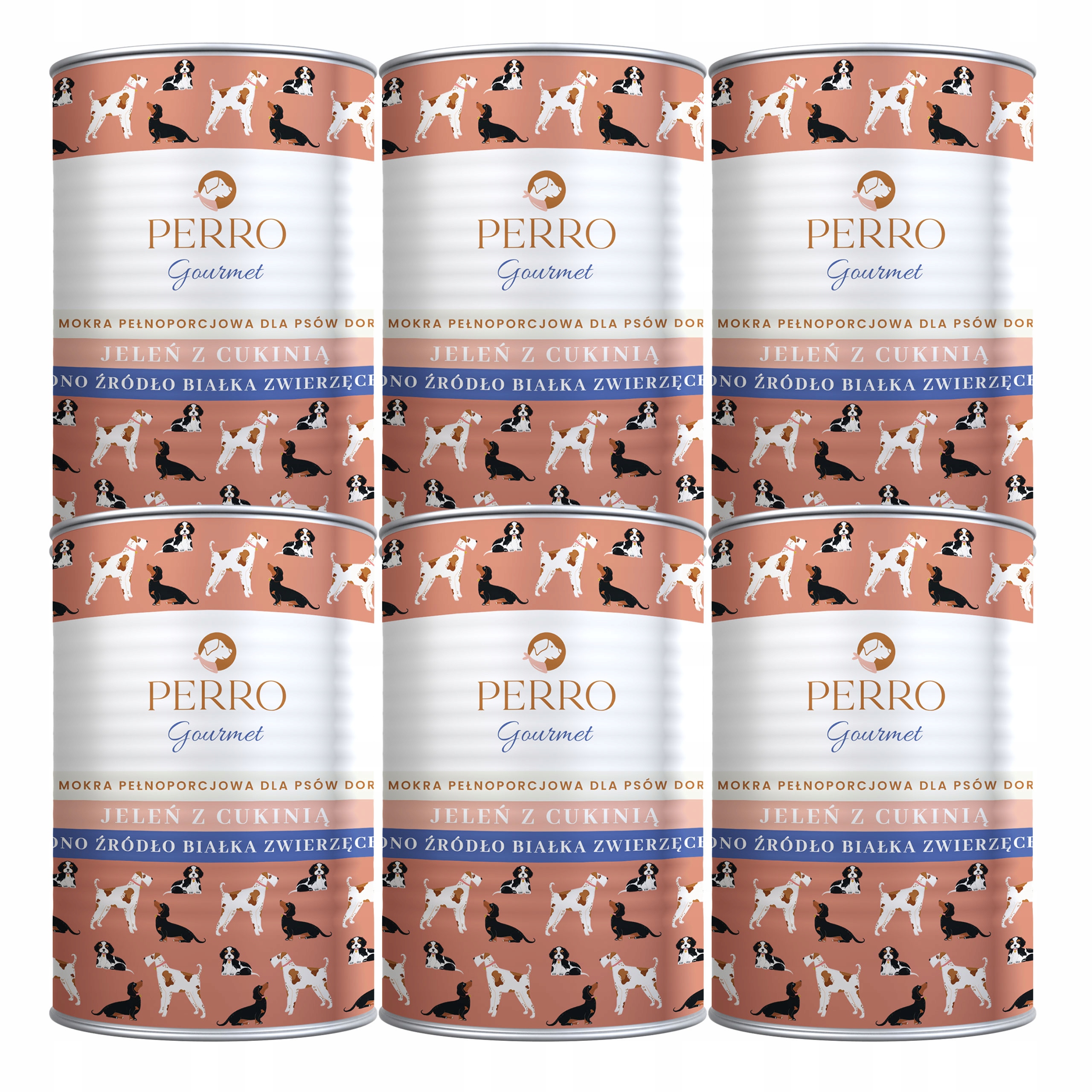 Levně Perro Gourmet Krmivo mokré pro psa Jelen s cuketou 6 x 400 g