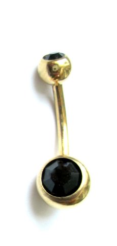 

Kolczyk do pępka Złoty Kryształki Czarny 1,6/10mm