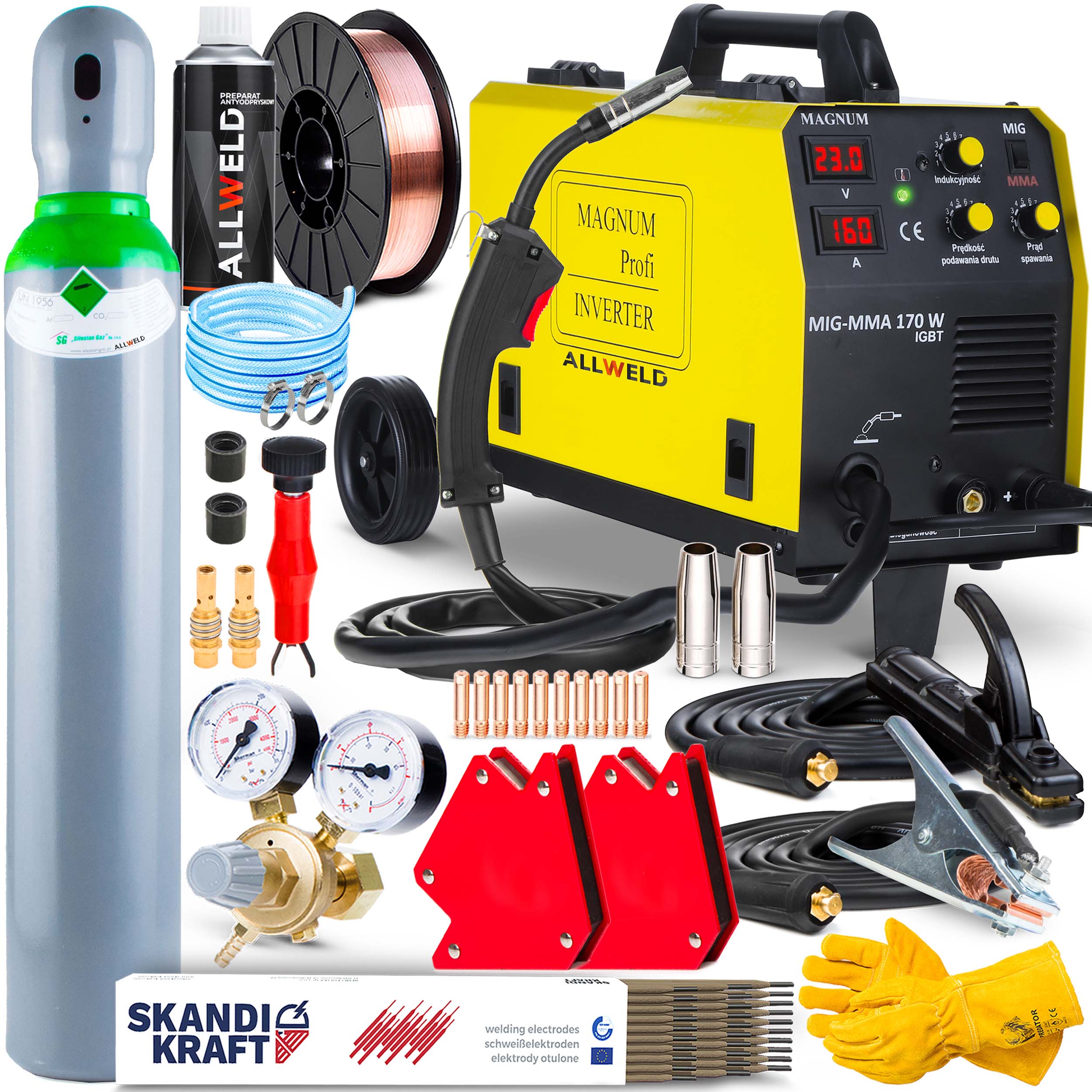 Svářečka Migomat Magnum Mig 170W Mma Mag Alu Igbt 230V 30-160A Synergie