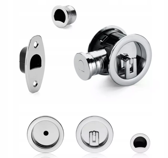 zámek pro posuvné dveře na klíč kulatý ch-mat