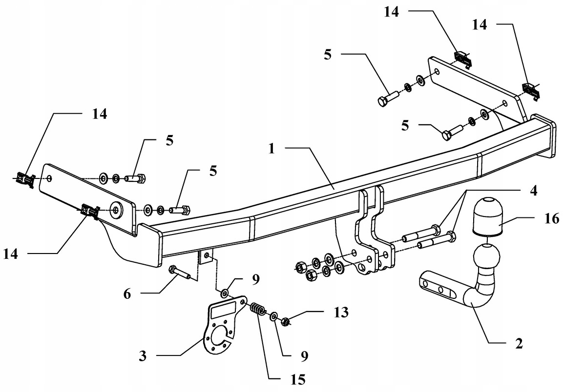 Hak holowniczy PEUGEOT 206 1998-2003 7pin Producent Auto-hak