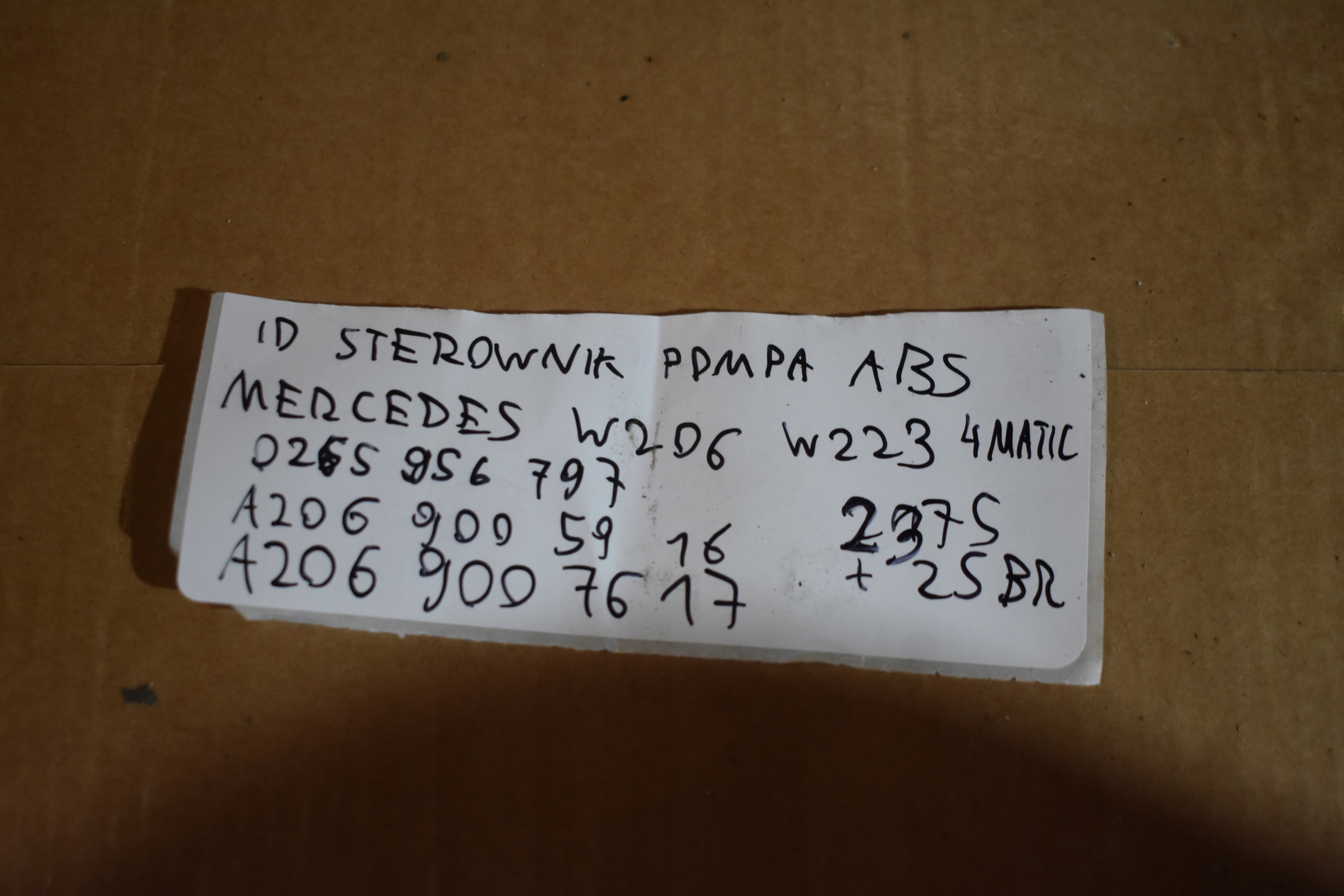 IDEALNY control unit pump ABS MERCEDES W206 W223 4 MATIC 1