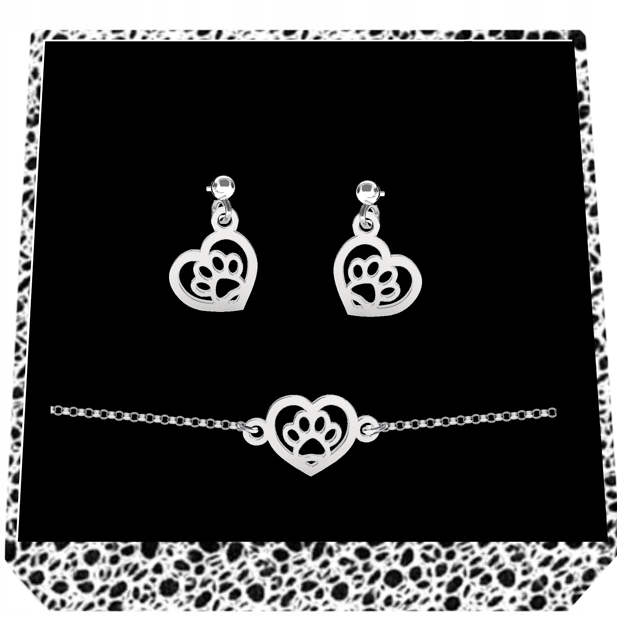 Stříbrný Komplet Pes Pejsek Tlapka stříbro 925