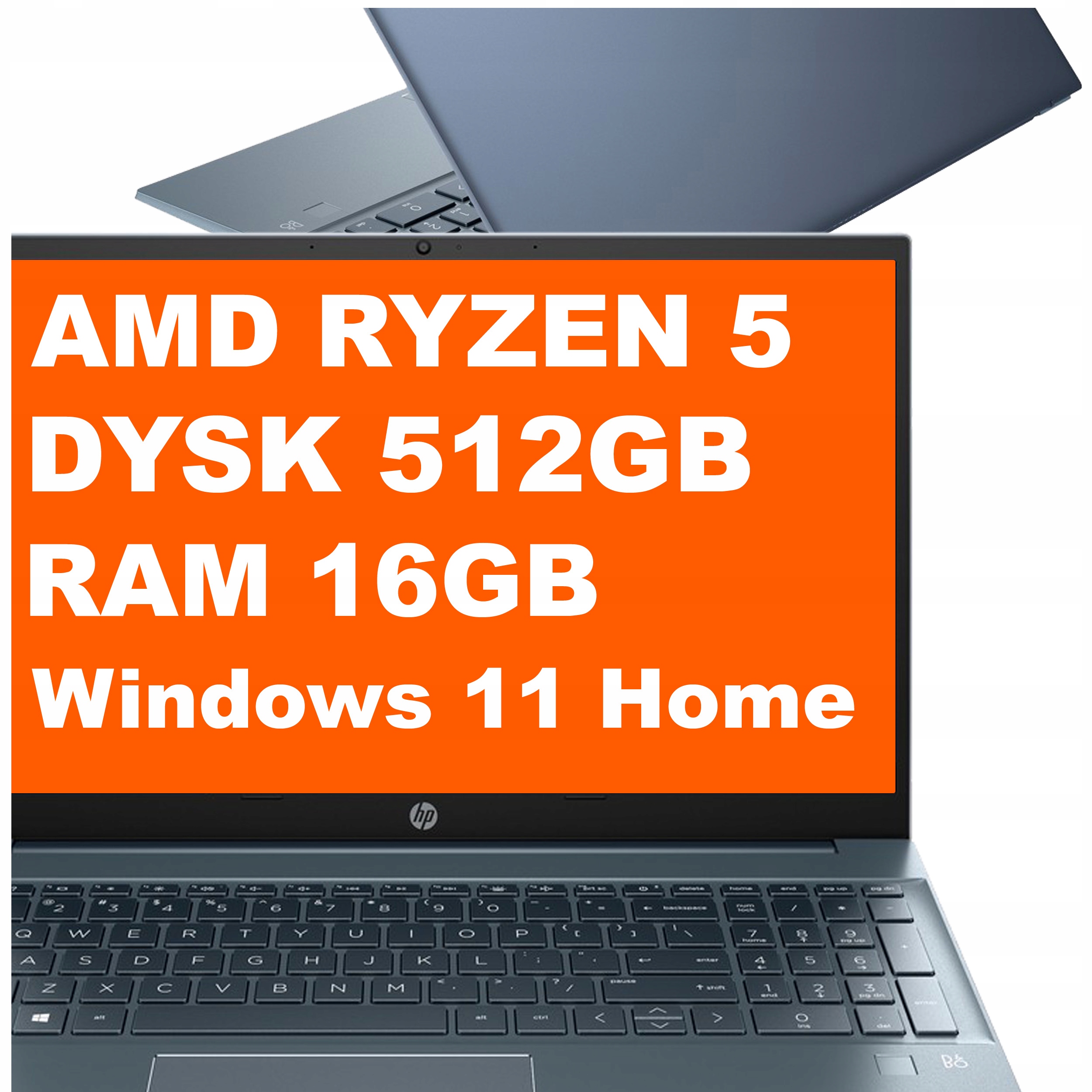 Notebook Hp Pavilion 15-eh Ryzen 5 16GB 512GB Radeon FullHD Win 11 Modrý