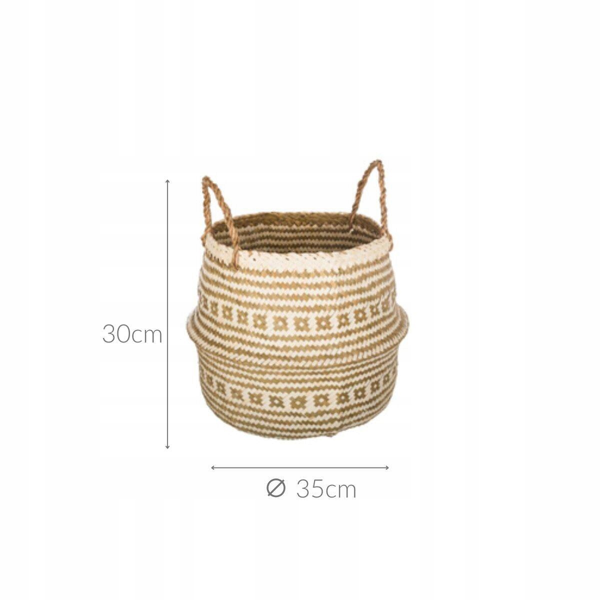 KOSZ Z TRAWY MORSKIEJ NA ROŚLINY KOSZ BOHO 35x30 Wysokość produktu 40 cm