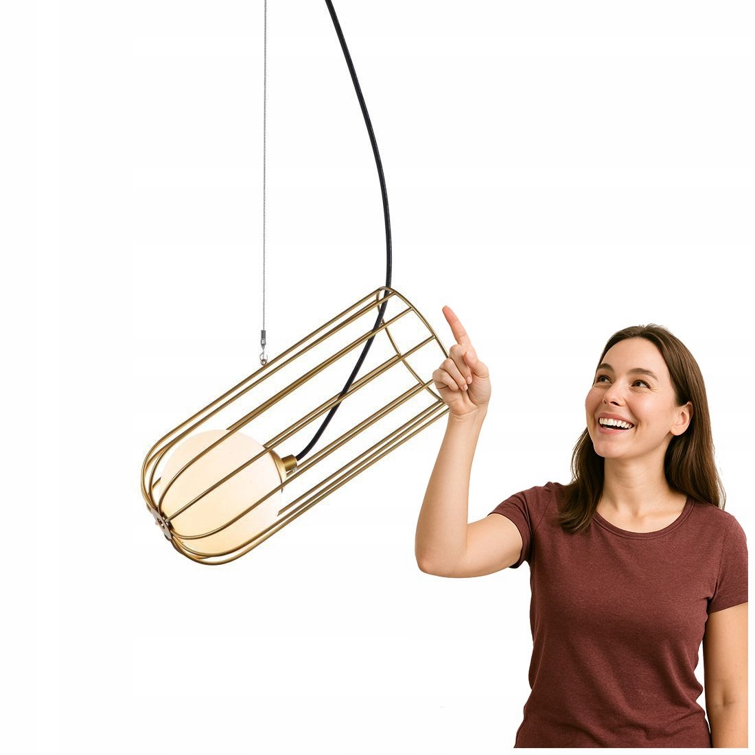 Coco Zlatá moderní závěsná lampa, nastavitelná, Italux