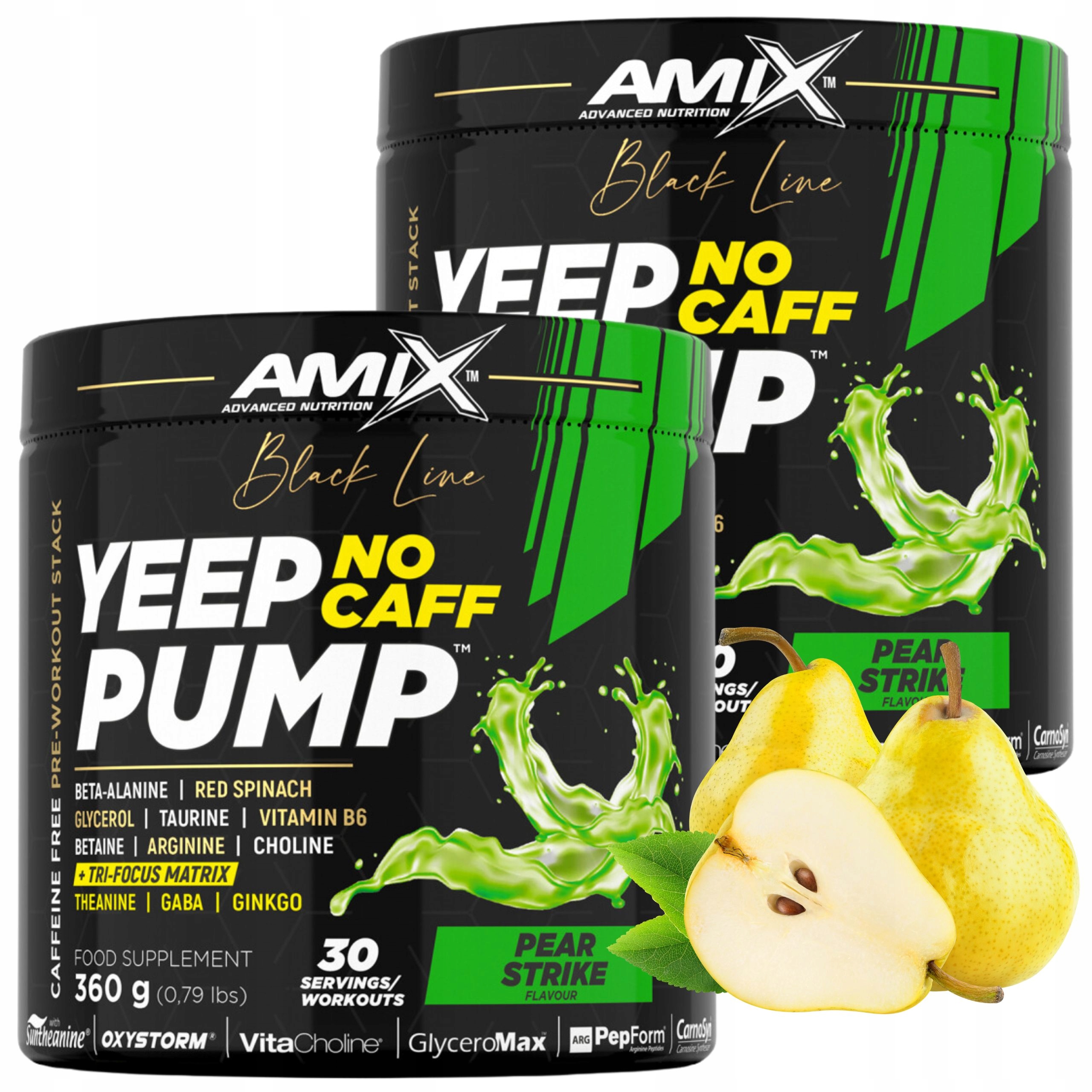 Amix Yeep Pump No Caff Předtréninkovka Svalová pumpa Síla bez kofeinu x2