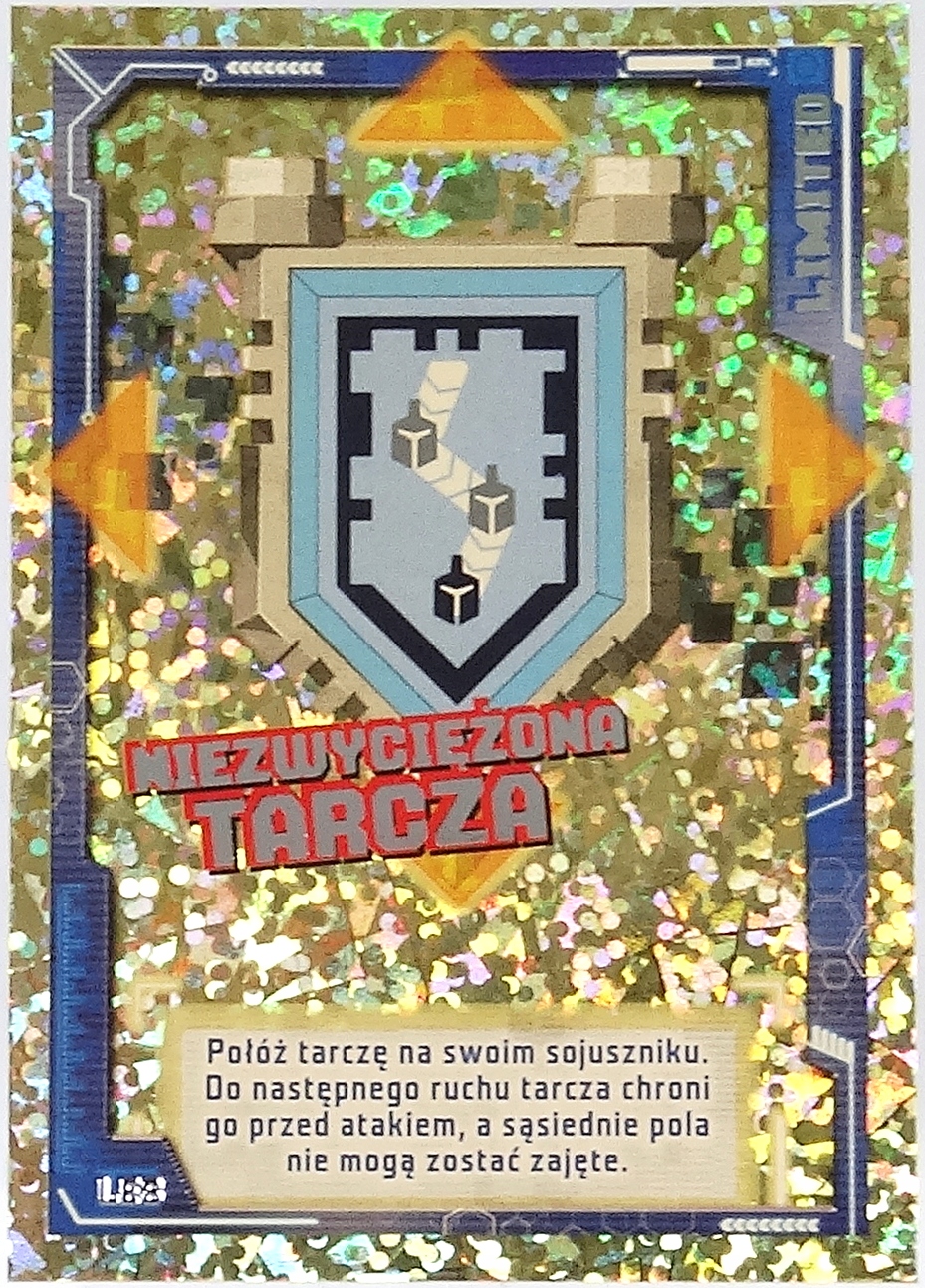 LEGO NEXO KNIGHTS KARTA LE8 NIEZWYCIĘŻONA TARCZA KARTY TRADING CARD GAME