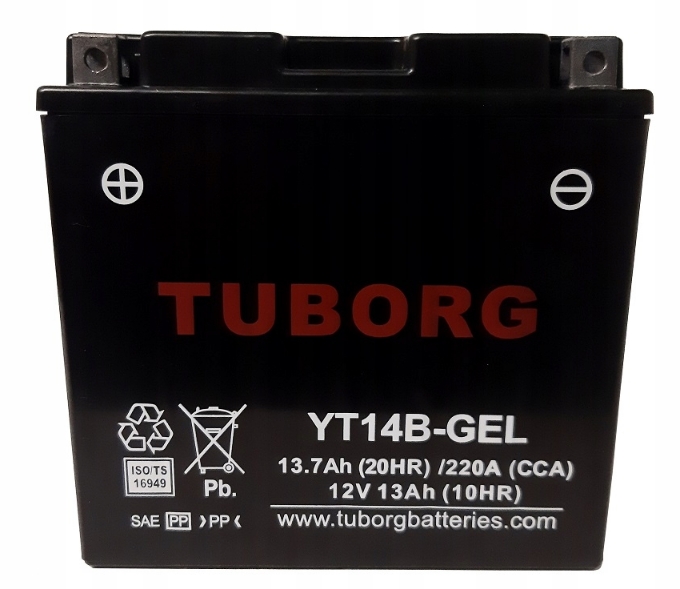 Akumulator żelowy Tuborg YT14B-GEL 13Ah 220A Mocny