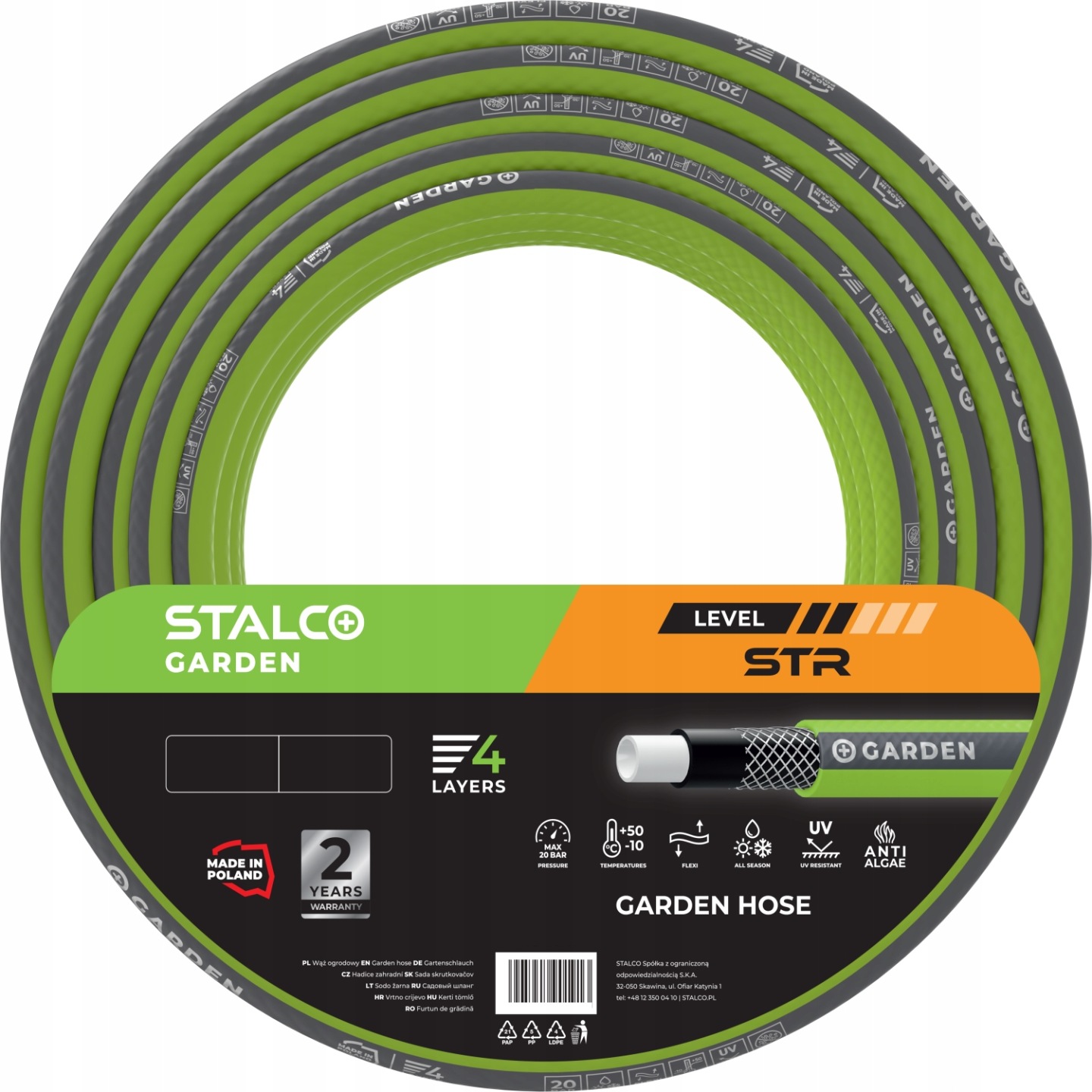 Hadice Str 3/4″ 50 m Stalco Garden Vyztužená 4-VRSTVÁ S102083450