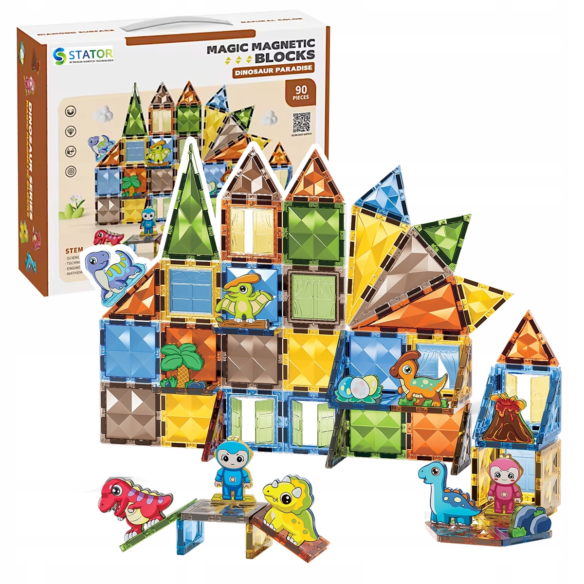 MÁGNESES ÉPÍTŐKOCKÁK GYEREKEKNEK MAGNETIC BLOCKS SZETT 90 DB-OS Tanúsítványok és szakvélemények CE