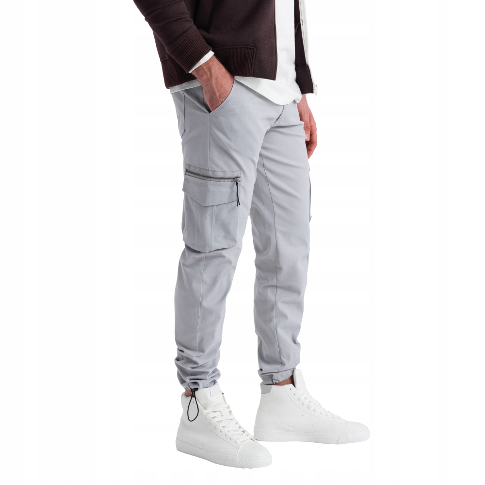 Spodnie męskie cargo Straight Leg szare V3 OM-PACG-0196 L