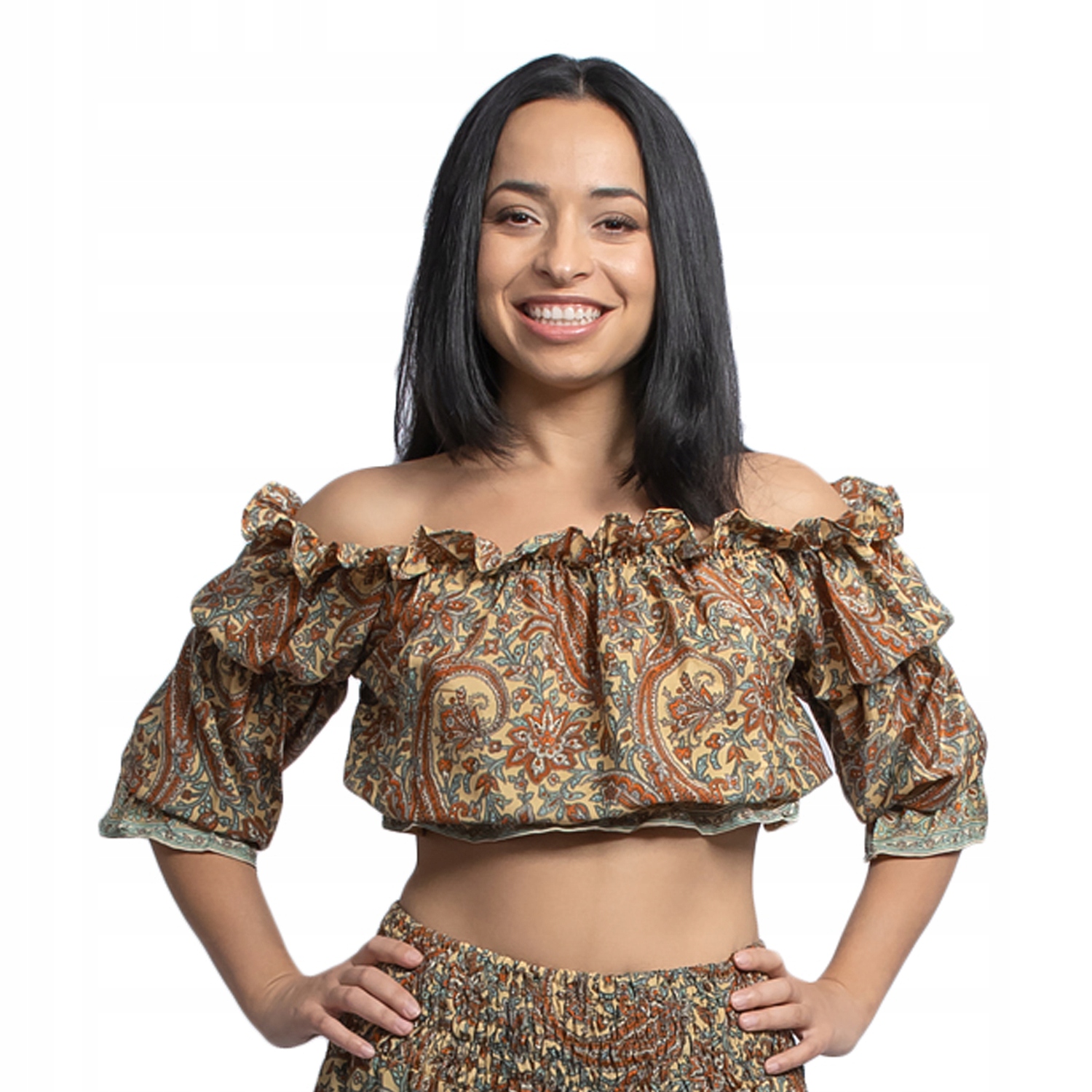 

Bluzka | hiszpanka | seledynowo miedziana